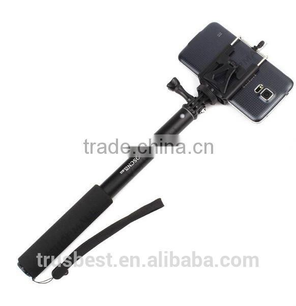 wirless Self-lock Extendable Monopod + Tripod Mount Adapter + Phone Clip Holder for GoPro Camera for iPhone Samsung Phone