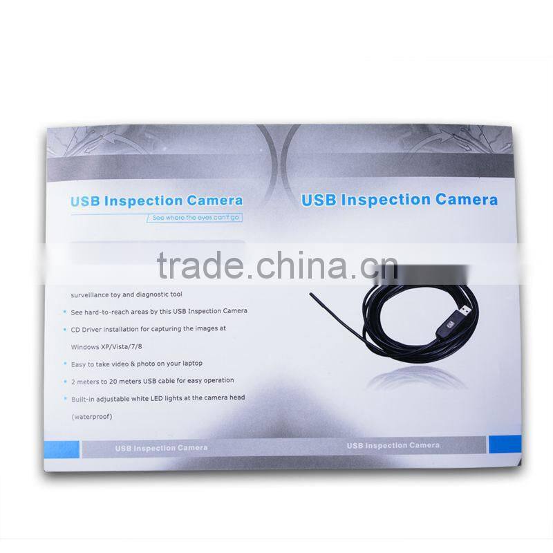Mini USB Waterproof 5.5mm Inspection Camera with 10m Cable 6 LEDs Lights Endoscope