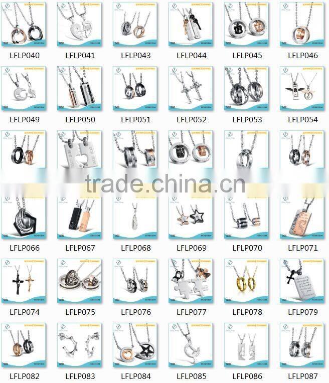 Meaningful couple rings pendant necklace