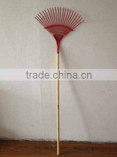 22 teeth Wooden Handle Painting steel garden rake