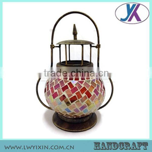 Handmade Glass Mosaic Moroccan garden lantern-Moroccan Home decor Indoor Glass lantern