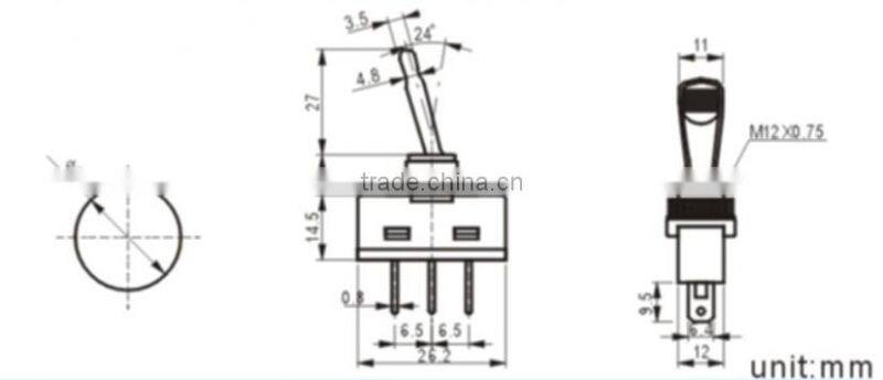 ASW-13D automotive square led push button switches(FBELE)