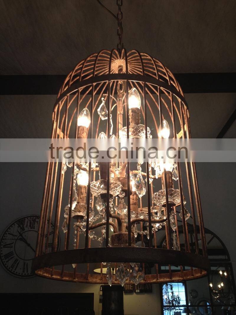 Rust vintage crystal iron chandeliers for restaurant