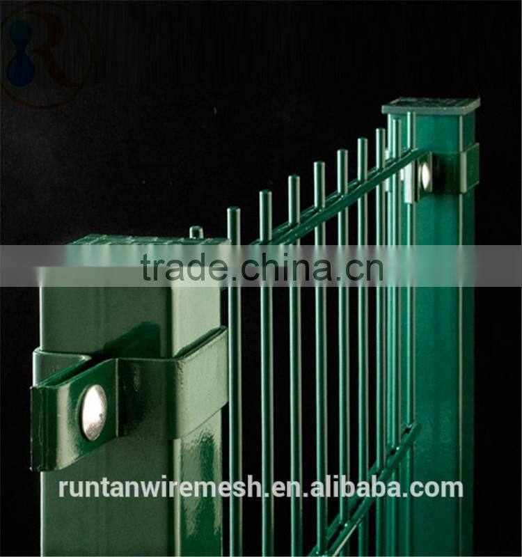 Double wire mesh fence/Pvc coated twin wire 868 fence panel/green or black color twin wire Sport Mesh Fence ( Manufacturer )
