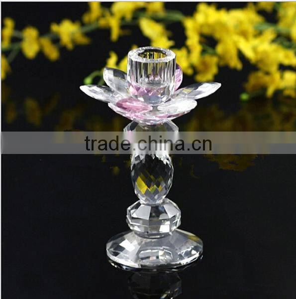 Wholesale simple design clear crystal candle holder