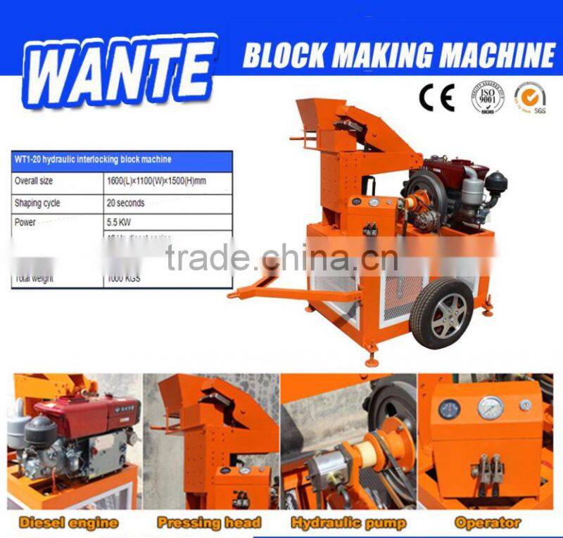 Low investment WT1-20 solid brick making machine from canada
