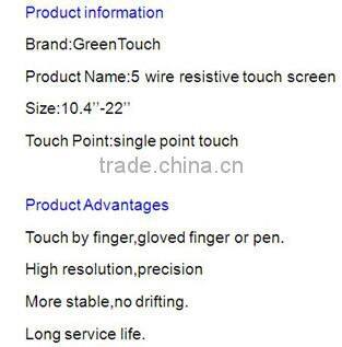 15 inch 5 wire resistive touch screen with USB/RS232 interface for replacement