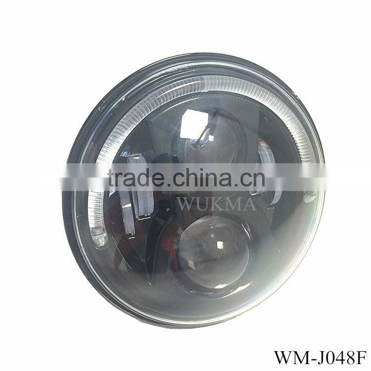 Angel Eyes 7'' LED Headlight For Jee-p Wrangler JK TJ LJ H4 Hi-lo Beam Front Driving Headlamp Styling For Harley motorcycle