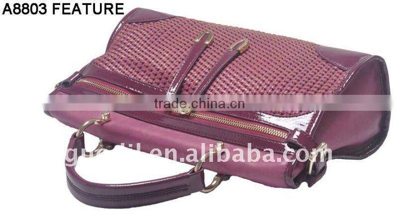 Weave small briefcase 2012 lastest trend PU handbag