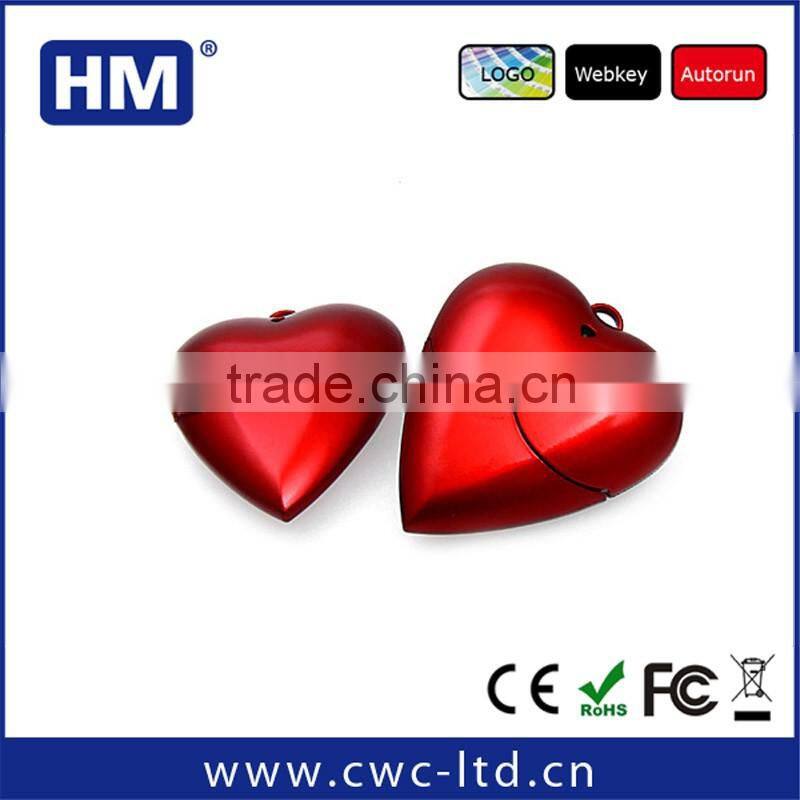 Plastic Heart shaped 4GB 8GB 16GB 32GB usb flash drive