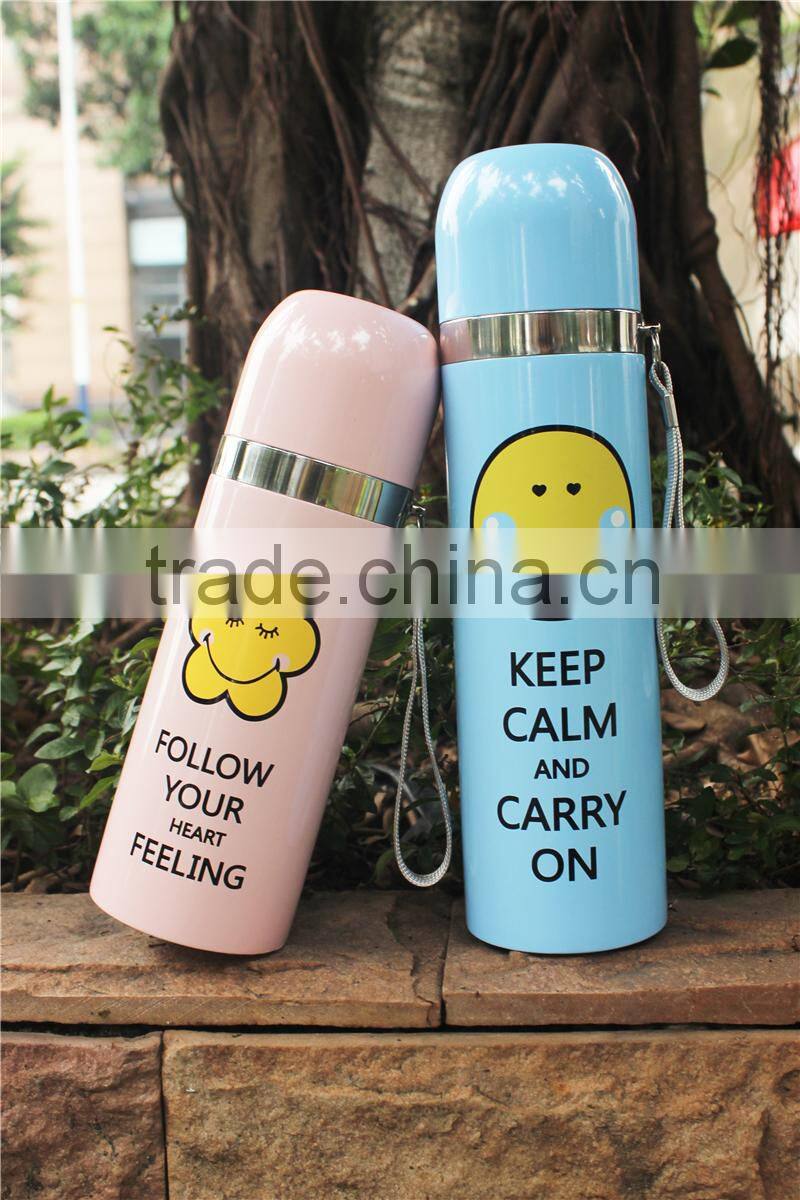 low MOQ OEM stainless steel water vacuum flask thermos mug with good quality 350ML/500ML