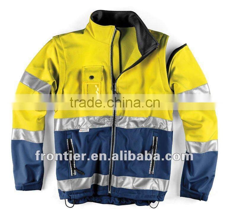 Frontier new style softshell jacket/ 3M reflective tape/ pass EN 471/ high visible jackets for men
