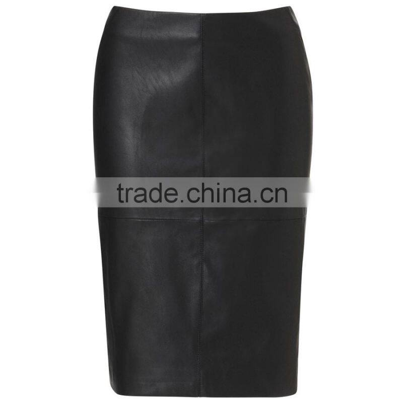 Midi styel new fashion leather pencil skirt for women