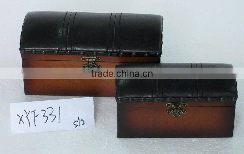 set 3 leather black with button and cover Storage Ottoman