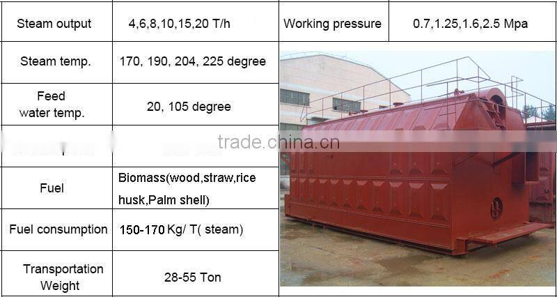 6, 8, 10, 12, 15, 20, 25 ton Industrial biomass steam boiler