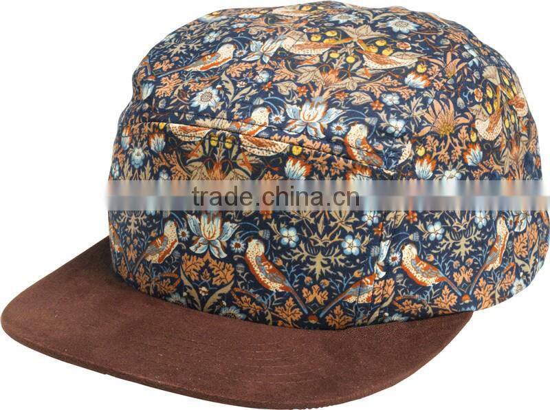 Blank Cotton Embroidery 5-Panel Flat Brim Leisure Felt Hats
