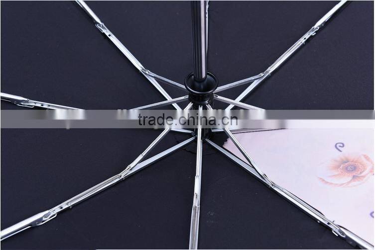 190T Fabric with Teflon Strong windproof superlight frame 8 ribs automatic travel umbrella with Aluminium frame