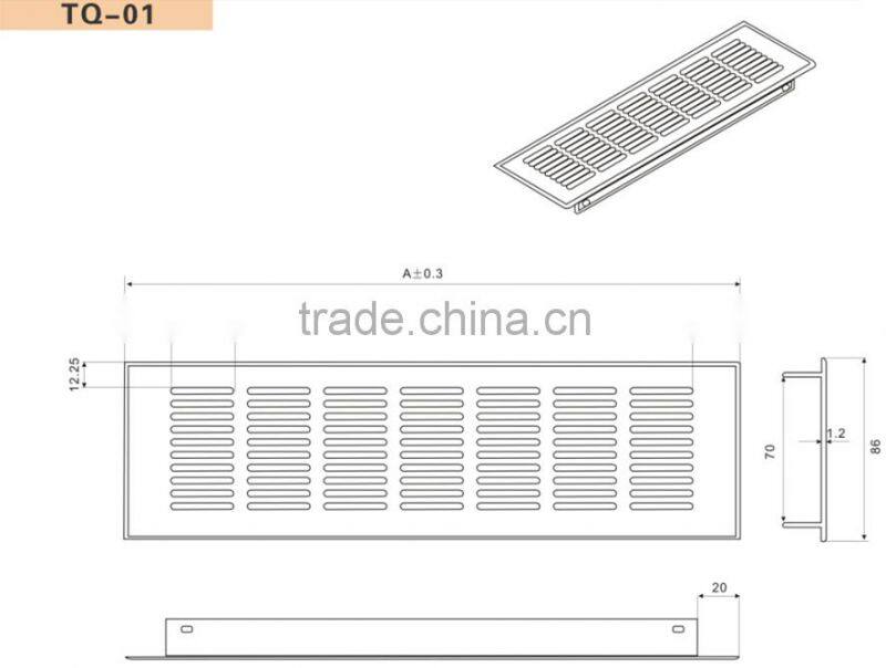 Cabinet air board extruded aluminium profiles