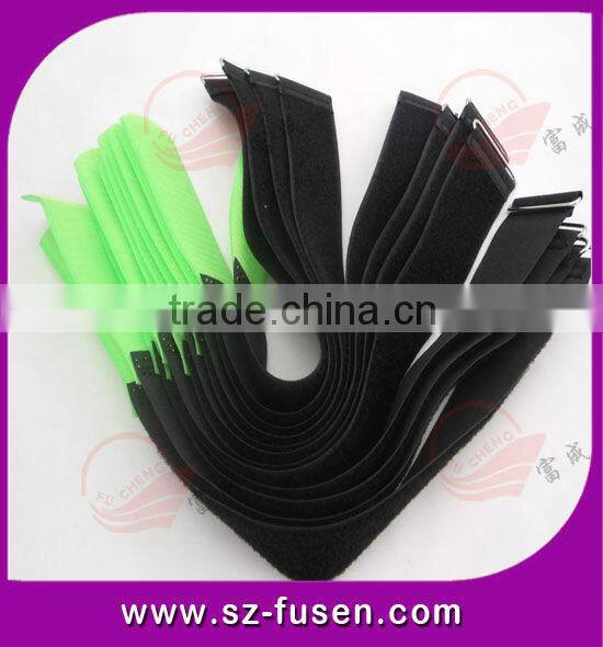 Black Nylon adjustable magic tape straps