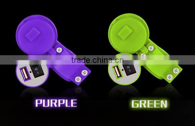 Motorcycle cell phone charger with usb socket