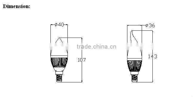 smart led candle bulb light, indoor design candle lamp product