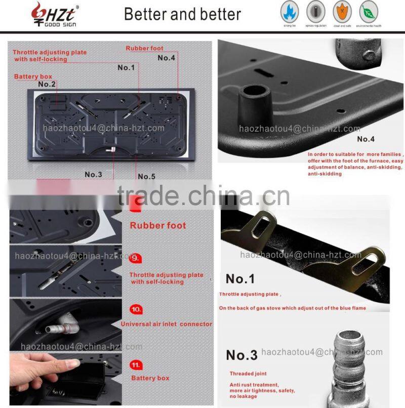 Morden Style brass burner corner 3 burner gas hob