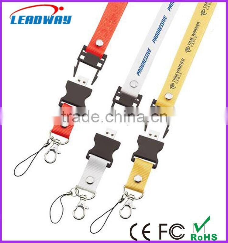 USB 2.0 Lanyard Flash Drive with Keychain 64MB-64GB