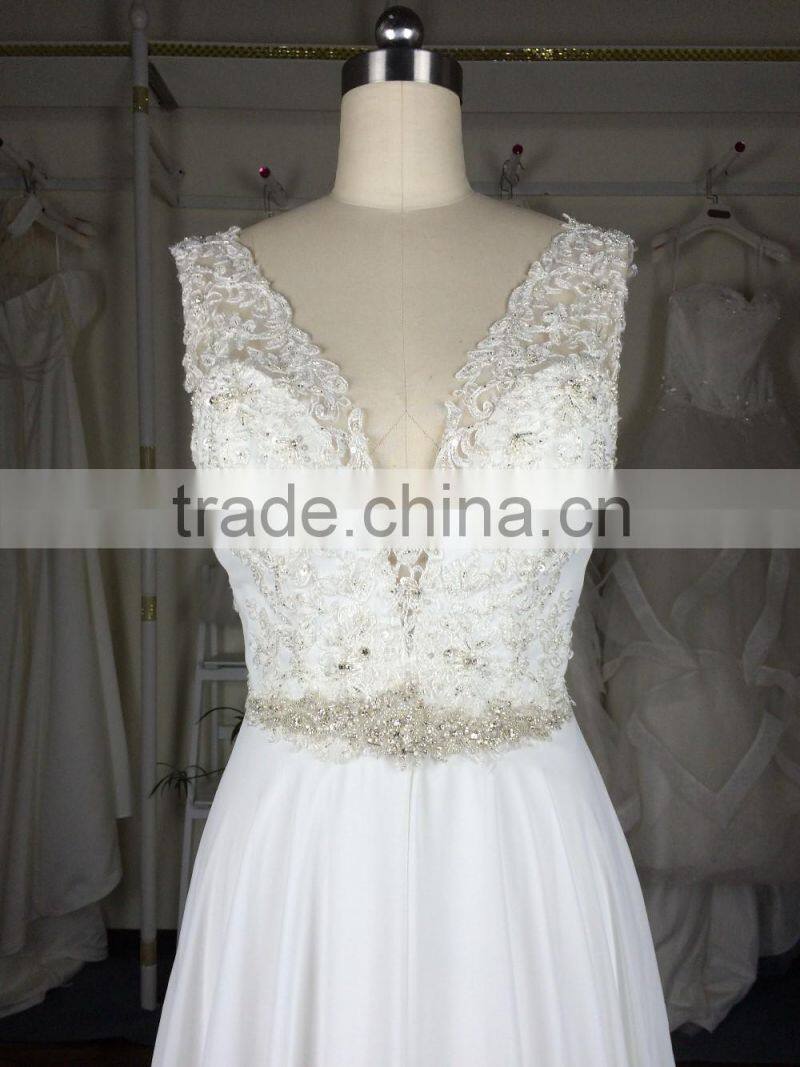 (MY20151223B) MARRY YOU China Custom Made Chiffon Lace Wedding Dress 2016