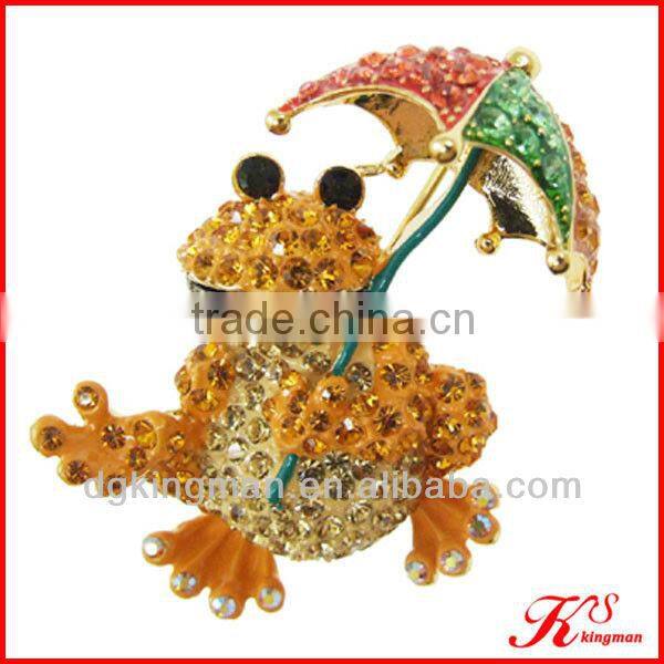 Frog And Umbrella Enamel Brooch Pins For Little Girl