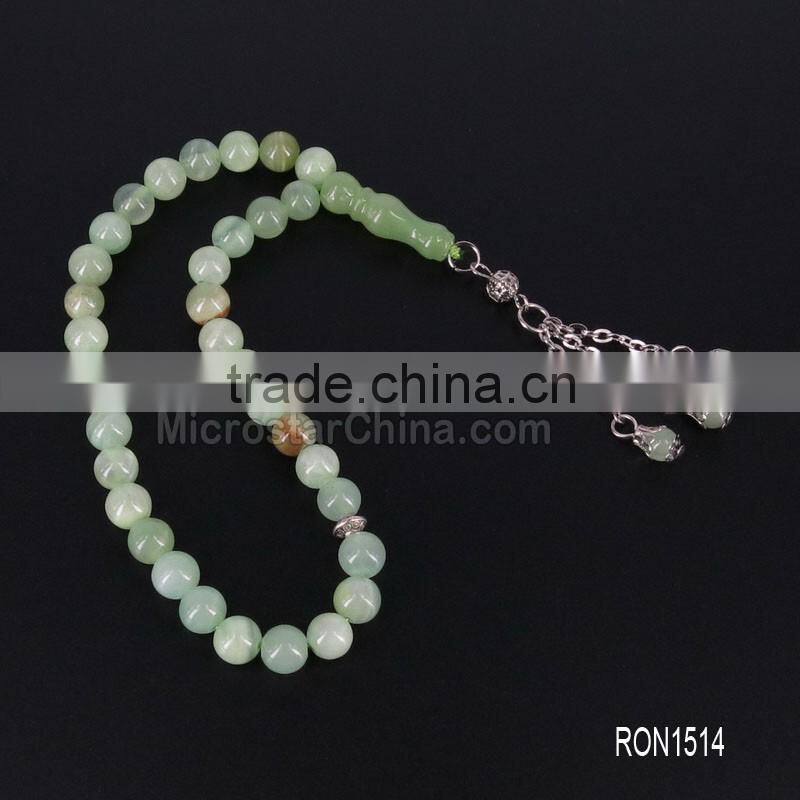 33pcs 8mm Jasper Stone Silver Tassel Prayer Beads Tespih Tesbih Tasbeen Beads