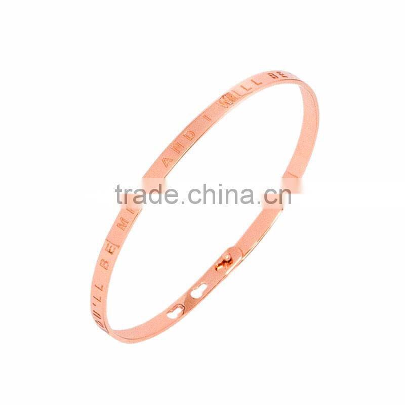 Memories Bangles with Customize Design Word 'YOU'LL BE MINE AND I WILL BE YOURS' with 4mm/7mm Width