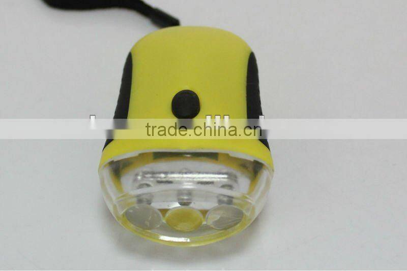 3LED Plastic Colorful Dynamo Flashlight