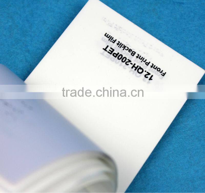 front print eco self adhesive pet film