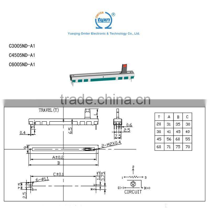 Slide potentiometer/Carbon potentiometer/potentiometer