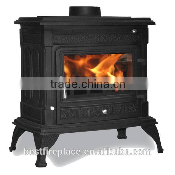 Single Door Wood Burning Stove with Back Bolier
