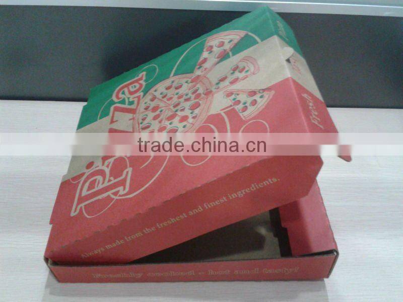 popular corrugated pizza box for fast food/different size pizza box with logo