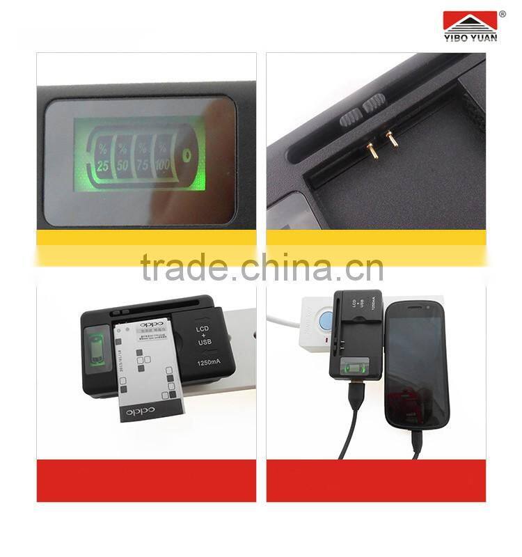Multi-functional YIBOYUAN Universal Battery Charger LCD+ USB-Port For Smartphone Battery Charging