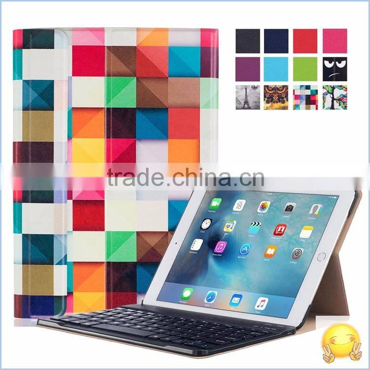 Luxury Business PU Leather Folding Stand cover case for apple ipad pro 9.7'' keyboard case cover