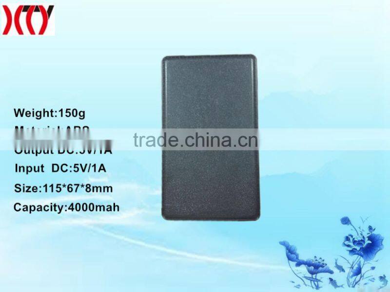 4000mah Li-polymer battery power bank,super slim portable power bank