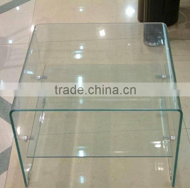 curved PVB film laminated glass tea/coffee table
