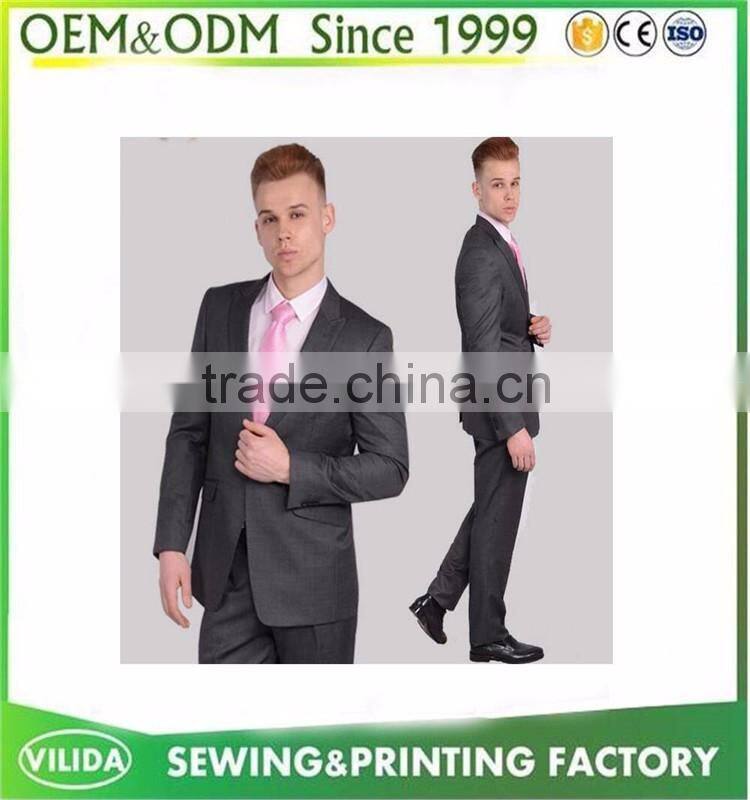 Korean Style Slim Fit Wedding Formal Business Plaid Suits 2016