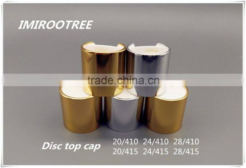 Aluminum plastic Press Cap Gold Disc Top Cap 24mm 28mm
