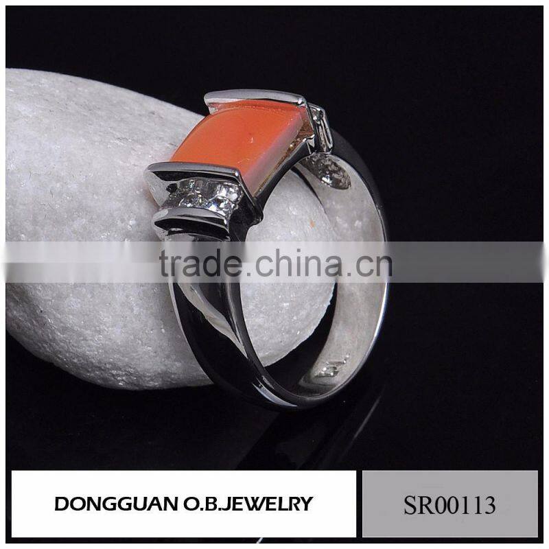 New Products Stainless Steel Ring /925 Silver Ring With Purple Stone Wholesale