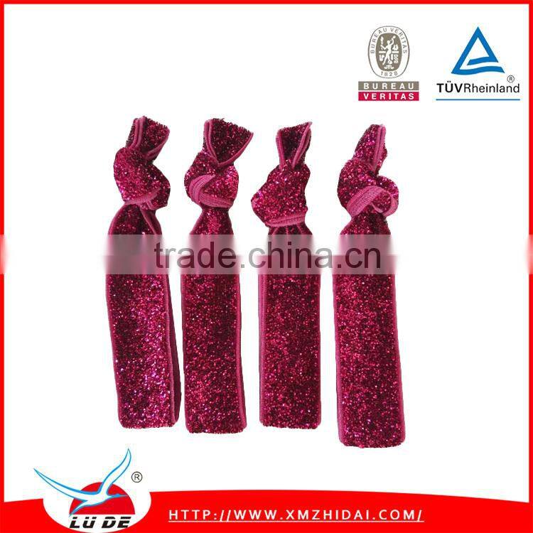 new design glitter elastic ribbon for hair ties/hair tie