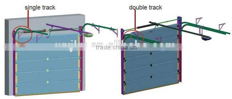 White beautiful color garage door with windows|high quality sandwich panel door
