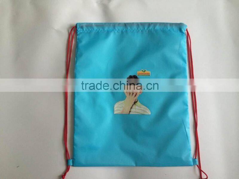 promotional 210d polyester drawstring backpack