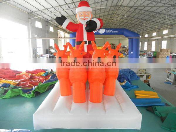 New arriving customized santa outhouse christmas inflatable decoration