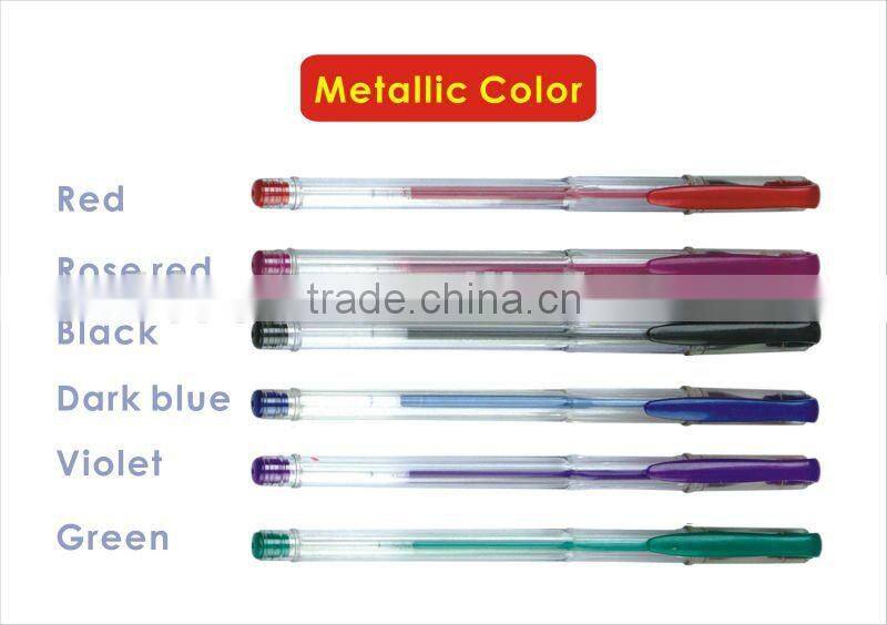 Glitter Color Hot Sale Gel Pen/color gel ink pen