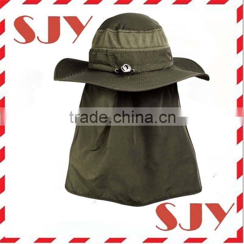 2016 New Arrival Wide Brim Neck Face Flap Hat Fishing Bucket Hat