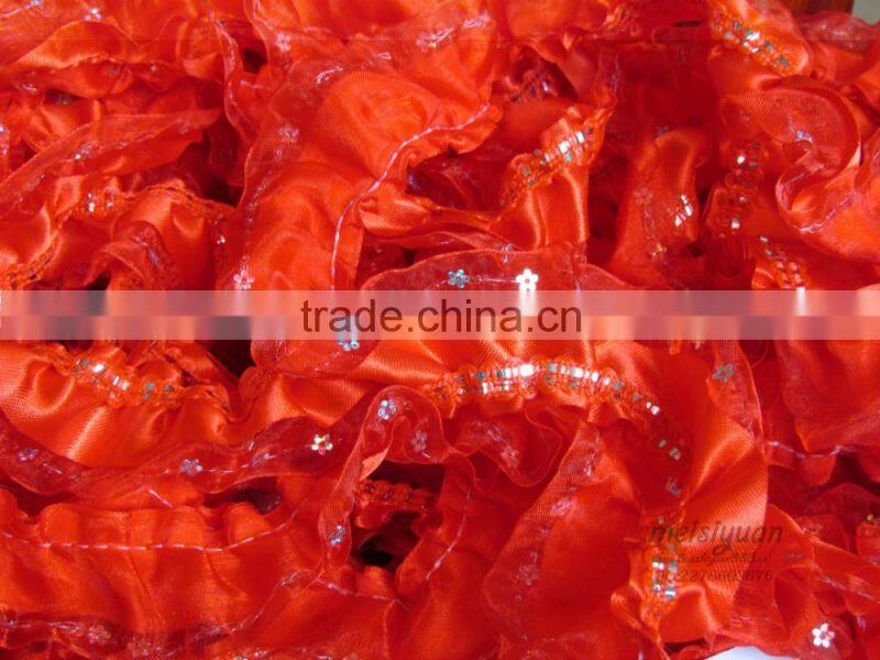 embroidered bridal decorative french red lace trim for wedding dress bridal bride dresses 3d flower lace embroidered fabric